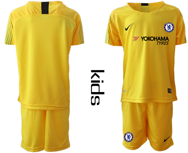 2018_2019 Club Chelsea yellow Youth goalkeeper soccer jerseys->youth soccer jersey->Youth Jersey